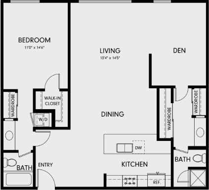 1qbr 1liv 1din floorplan 423x383